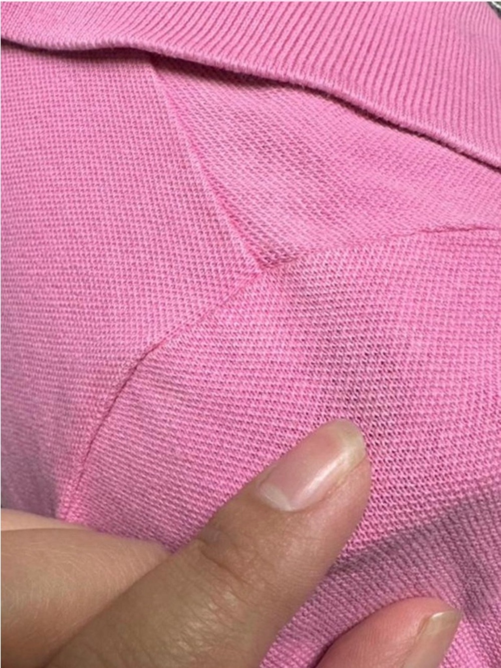 y2k abercrombie & fitch pink fitted polo top preppy baby tee moose logo xs Vtg - Picture 4 of 8